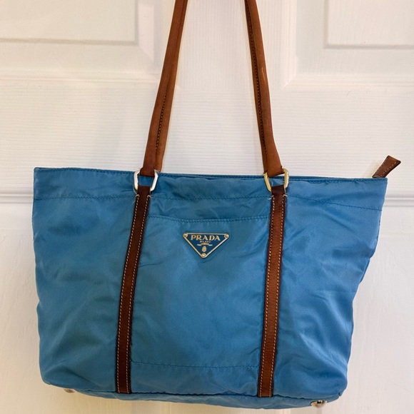 Prada Blue Nylon Tote Bag - Picture 1 of 15
